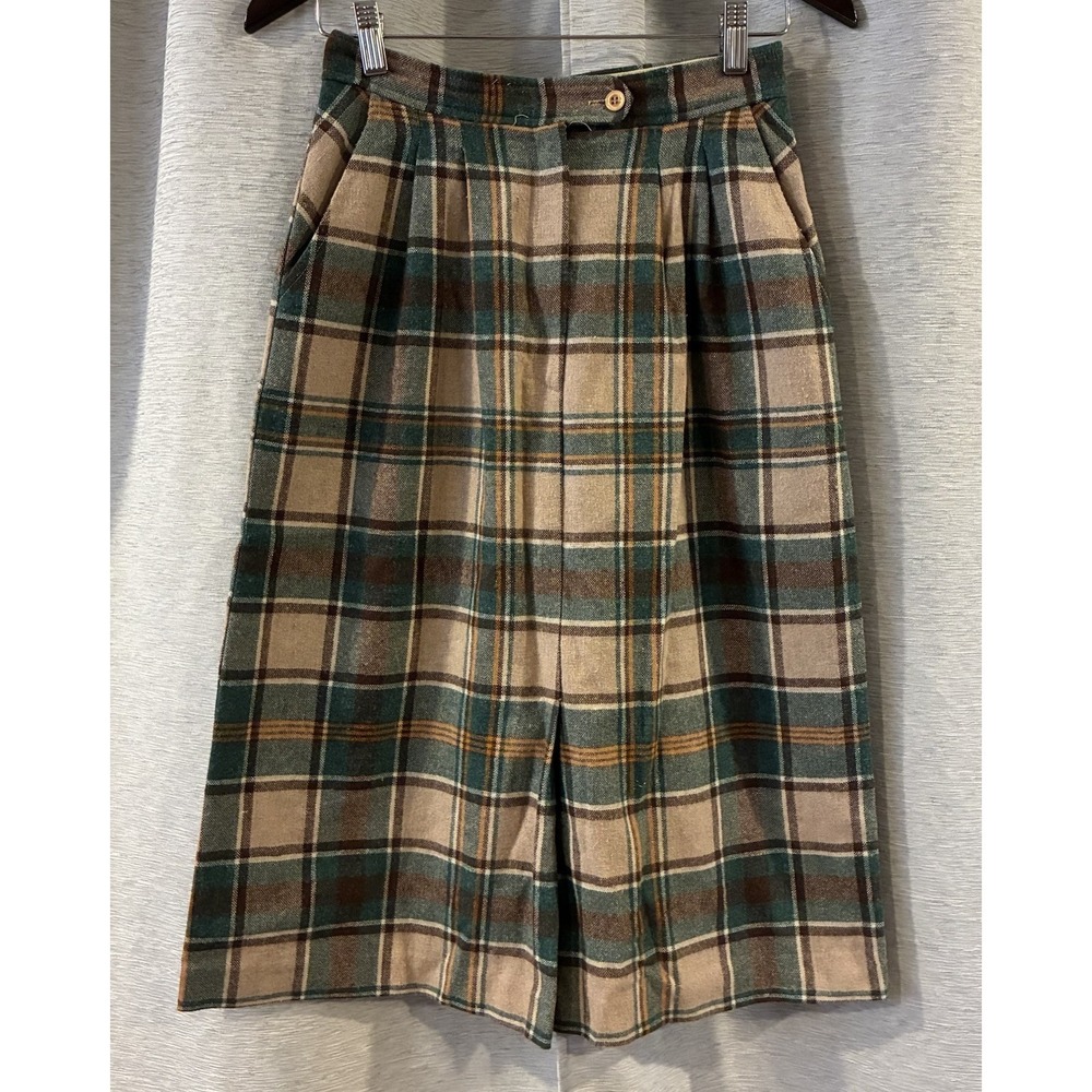Vintage Barclay Square Blassport Plaid‎ Midi Skirt Size 9/10 Secretary